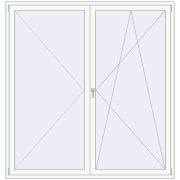 BALCONY DOOR REHAU SYNEGO 2100x2200 mm RAL 9016 Traffic white two-sided