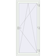BALCONY DOOR REHAU EURO 70 890x2110 mm RAL 9016 Traffic white two-sided