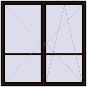 BALCONY DOOR REHAU EURO 70 2300x2300 mm BLACK_BROWN dwustronny