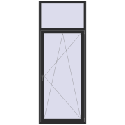 Balcony doors 1000x2600 mm BALCONY DOOR REHAU EURO 70 BLACK_STRUCTURAL two-sided