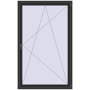 BALCONY DOOR REHAU SYNEGO 1300x2100 mm BLACK_STRUCTURAL two-sided