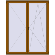 BALCONY DOOR REHAU SYNEGO 1800x2250 mm GOLDEN OAK two-sided