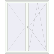 BALCONY DOOR REHAU EURO 70 1940x2300 mm RAL 9016 Traffic white two-sided