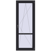 Balcony doors 800x2100 mm BALCONY DOOR REHAU SYNEGO BLACK_ULTI-MATT two-sided
