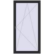 BALCONY DOOR REHAU SYNEGO 1200x2350 mm BLACK_ULTI-MATT two-sided