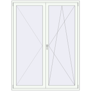 BALCONY DOOR REHAU EURO 60 1600x2100 mm RAL 9016 Traffic white two-sided