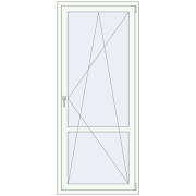 BALCONY DOOR REHAU SYNEGO 900x2100 mm RAL 9016 Traffic white two-sided