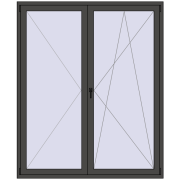 BALCONY DOOR REHAU SYNEGO 1740x2100 mm BASALT_GREY dwustronny