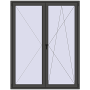 Drzwi balkonowe 1600x2050 mm BALCONY DOOR REHAU EURO 70 BASALT_GREY dwustronny