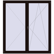 BALCONY DOOR REHAU EURO 70 2000x2200 mm BLACK_BROWN two-sided