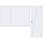 BALCONY DOOR REHAU SYNEGO 2800x2100 mm RAL 9016 Traffic white two-sided