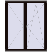 BALCONY DOOR REHAU SYNEGO 1740x2100 mm BLACK_BROWN dwustronny