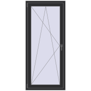 BALCONY DOOR REHAU SYNEGO 800x1800 mm ANTHRACITE_GREY_GLATT two-sided