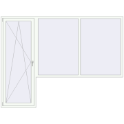 BALCONY DOOR REHAU EURO 70 2800x2100 mm RAL 9016 Traffic white two-sided
