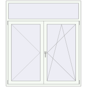 BALCONY DOOR REHAU SYNEGO 1555x1770 mm RAL 9016 Traffic white two-sided