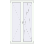 BALCONY DOOR REHAU EURO 70 1250x2260 mm RAL 9016 Traffic white two-sided