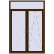 Balcony doors 1600x2400 mm BALCONY DOOR REHAU SYNEGO DARK_OAK two-sided