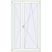 BALCONY DOOR REHAU EURO 70 1200x2100 mm RAL 9016 Traffic white two-sided