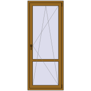 BALCONY DOOR REHAU SYNEGO 800x2000 mm LIGHT_OAK two-sided
