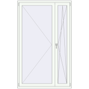 Drzwi balkonowe 1300x2100 mm BALCONY DOOR REHAU SYNEGO RAL 9016 Traffic white dwustronny