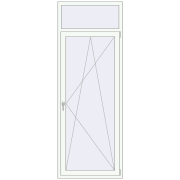 BALCONY DOOR REHAU SYNEGO 900x2450 mm RAL 9016 Traffic white two-sided