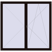 BALCONY DOOR REHAU SYNEGO 2500x2400 mm BLACK_BROWN two-sided