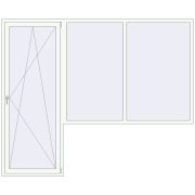 BALCONY DOOR REHAU EURO 70 2800x2300 mm RAL 9016 Traffic white two-sided