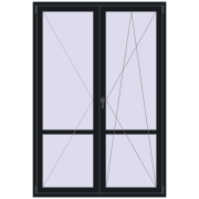 BALCONY DOOR REHAU EURO 70 1500x2200 mm BLACK_COOL_110L-2 two-sided