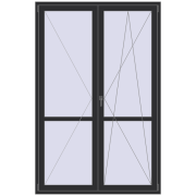 BALCONY DOOR REHAU EURO 70 1500x2300 mm ANTHRACITE_GREY_GLATT two-sided