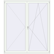 BALCONY DOOR REHAU EURO 70 1980x2290 mm RAL 9016 Traffic white two-sided