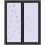 BALCONY DOOR REHAU SYNEGO 1800x2200 mm BLACK_ULTI-MATT two-sided