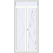 BALCONY DOOR REHAU SYNEGO 1200x2600 mm RAL 9016 Traffic white two-sided