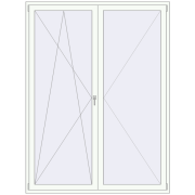 BALCONY DOOR REHAU EURO 70 1830x2400 mm RAL 9016 Traffic white two-sided