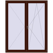 Drzwi balkonowe 1700x2100 mm BALCONY DOOR REHAU SYNEGO BLACK_CHERRY dwustronny