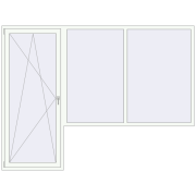 BALCONY DOOR REHAU EURO 70 2800x2100 mm RAL 9016 Traffic white two-sided