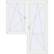BALCONY DOOR REHAU EURO 70 1800x2300 mm RAL 9016 Traffic white two-sided