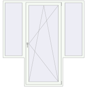 BALCONY DOOR REHAU EURO 70 2000x2100 mm RAL 9016 Traffic white two-sided