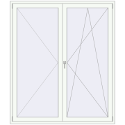 BALCONY DOOR REHAU SYNEGO 1745x2045 mm RAL 9016 Traffic white two-sided