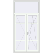 Drzwi balkonowe 1200x2400 mm BALCONY DOOR REHAU SYNEGO RAL 9016 Traffic white dwustronny
