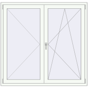 BALCONY DOOR REHAU SYNEGO 1555x1500 mm RAL 9016 Traffic white two-sided
