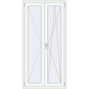 Balcony doors 940x1900 mm BALCONY DOOR REHAU EURO 70 RAL 9016 Traffic white two-sided