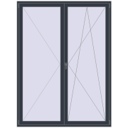 BALCONY DOOR REHAU EURO 70 1830x2400 mm ANTHRACITE_GREY_STRUKTURAL two-sided