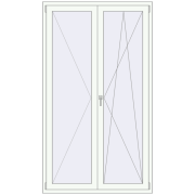 BALCONY DOOR REHAU EURO 70 1285x2210 mm RAL 9016 Traffic white two-sided