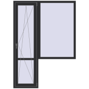 Drzwi balkonowe 1500x2100 mm BALCONY DOOR REHAU SYNEGO ANTHRACITE_GREY_GLATT dwustronny