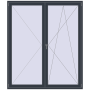 BALCONY DOOR REHAU SYNEGO 1800x2100 mm ANTHRACITE_GREY_STRUKTURAL two-sided
