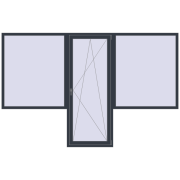BALCONY DOOR REHAU EURO 70 3250x2100 mm ANTHRACITE_GREY_STRUKTURAL two-sided
