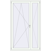 BALCONY DOOR REHAU EURO 70 1280x2130 mm RAL 9016 Traffic white two-sided
