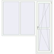BALCONY DOOR REHAU SYNEGO 2000x2100 mm RAL 9016 Traffic white two-sided