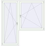 BALCONY DOOR REHAU SYNEGO 2000x2100 mm RAL 9016 Traffic white two-sided