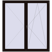 BALCONY DOOR REHAU EURO 60 1996x2162 mm BLACK_BROWN two-sided